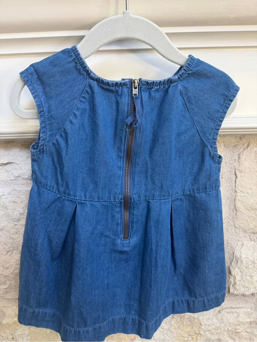 GAP Blue Denim Peplum Tank Top